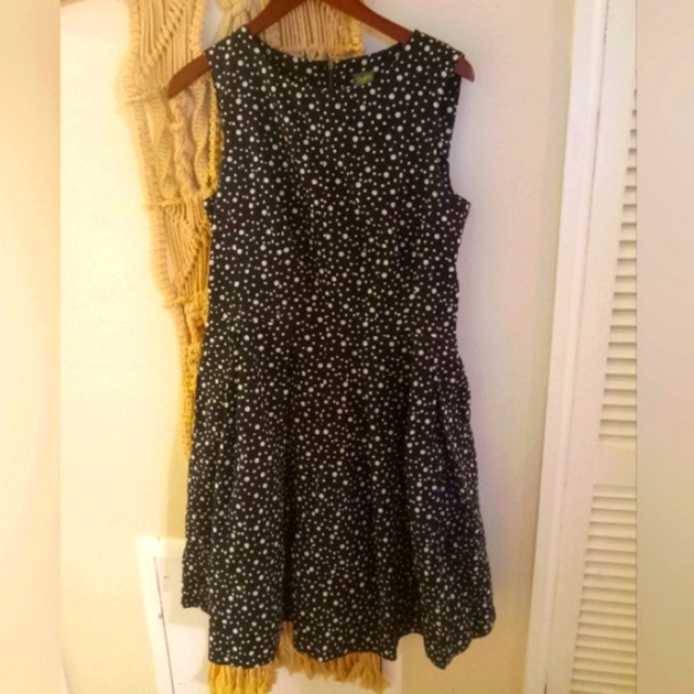 Black and White Polka Dot cocktail Dress